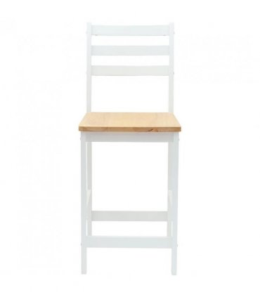 vidaXL Dining Chairs 2 pcs Solid Rubber Wood White 40 x 47.5 x 99.5 cm — Colour: White and natural