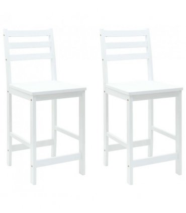 vidaXL Dining Chairs 2 pcs White 40 x 47.5 x 99.5 cm Solid Rubber Wood