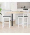 vidaXL Dining Chairs 2 pcs White 40 x 47.5 x 99.5 cm Solid Rubber Wood — Colour: White and grey