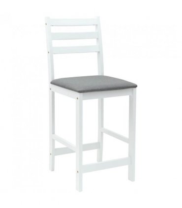 vidaXL Dining Chairs 2 pcs White 40 x 47.5 x 99.5 cm Solid Rubber Wood — Colour: White and grey
