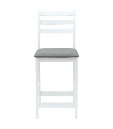 vidaXL Dining Chairs 2 pcs White 40 x 47.5 x 99.5 cm Solid Rubber Wood — Colour: White and grey