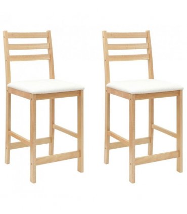 vidaXL Dining Chairs 2 pcs Natural 40 x 47.5 x 99.5 cm — Colour: Natural and white