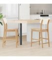 vidaXL Dining Chairs 2 pcs Natural 48 x 49 x 95 cm Solid Rubber Wood