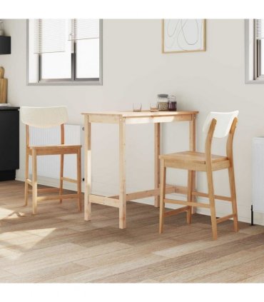 vidaXL Dining Chairs 2 pcs Natural 48 x 49 x 95 cm Solid Rubber Wood