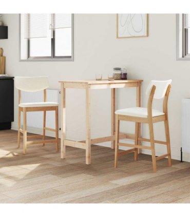 vidaXL Dining Chairs 2 pcs Natural 48 x 49 x 95 cm Solid Rubber Wood — Colour: Natural and light