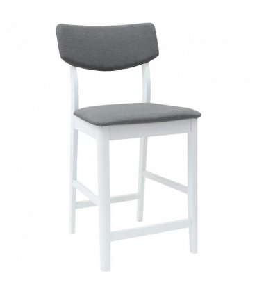 vidaXL Dining Chairs 2 pcs White 48 x 49 x 95 cm Solid Rubber Wood — Colour: White and grey
