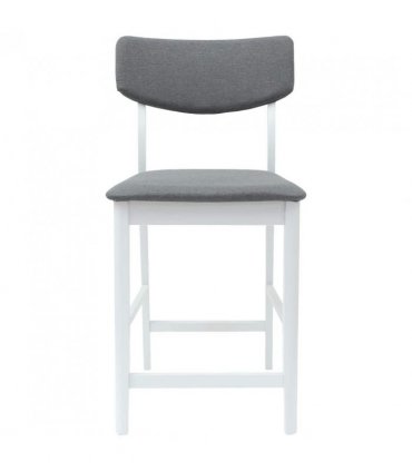 vidaXL Dining Chairs 2 pcs White 48 x 49 x 95 cm Solid Rubber Wood — Colour: White and grey