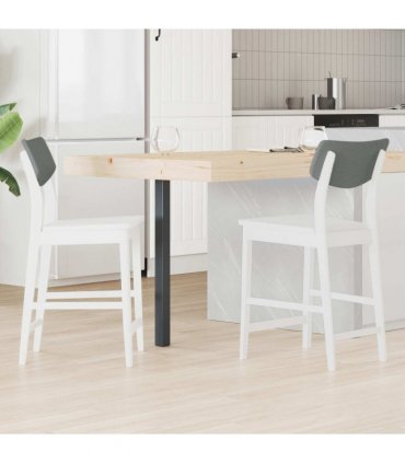 vidaXL Dining Chairs 2 pcs White 48 x 49 x 95 cm Solid Rubber Wood