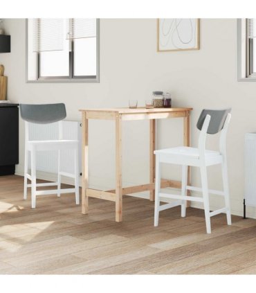 vidaXL Dining Chairs 2 pcs White 48 x 49 x 95 cm Solid Rubber Wood