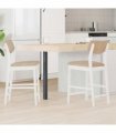 vidaXL Dining Chairs 2 pcs White 48 x 49 x 95 cm Solid Rubber Wood — Colour: White and brown