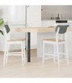 vidaXL Dining Chairs 2 pcs White 48 x 49 x 95 cm Solid Rubber Wood — Colour: White and natural