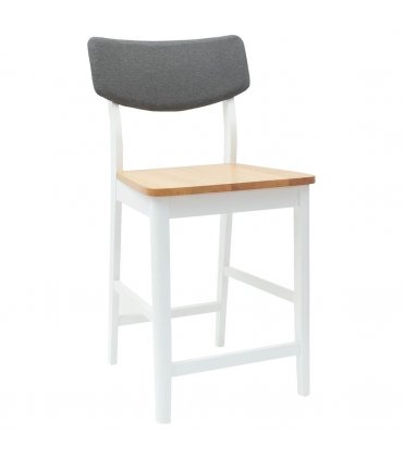 vidaXL Dining Chairs 2 pcs White 48 x 49 x 95 cm Solid Rubber Wood — Colour: White and natural