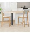 vidaXL Dining Chairs 2 pcs Natural 48 x 49 x 95 cm Solid Rubber Wood — Colour: Natural and white