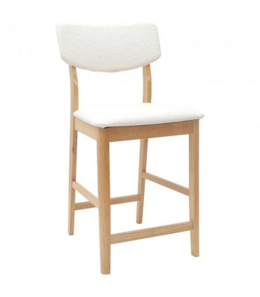 vidaXL Dining Chairs 2 pcs Natural 48 x 49 x 95 cm Solid Rubber Wood — Colour: Natural and white