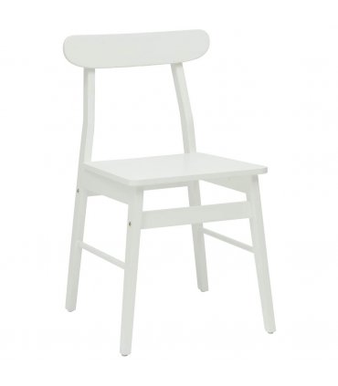 vidaXL Dining Chair 2 pcs White 43 x 44.5 x 77 cm Solid Rubber Wood