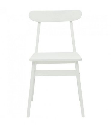 vidaXL Dining Chair 2 pcs White 43 x 44.5 x 77 cm Solid Rubber Wood
