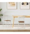 vidaXL Dining Chair 2 pcs White and Natural 43 x 44.5 x 77 cm