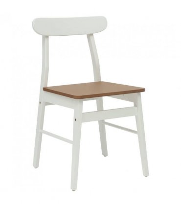 vidaXL Dining Chair 2 pcs White and Natural 43 x 44.5 x 77 cm