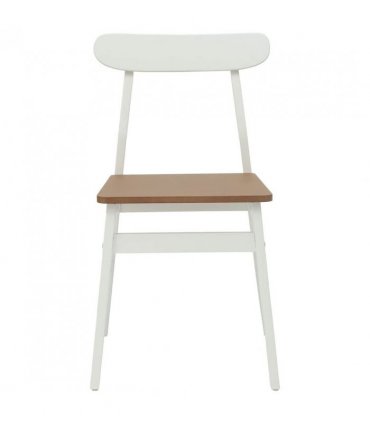vidaXL Dining Chair 2 pcs White and Natural 43 x 44.5 x 77 cm