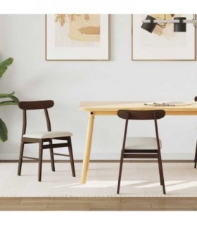 vidaXL Dining Chair 2 pcs Dark Brown and Light Solid Rubber Wood — Colour: Light brown and light