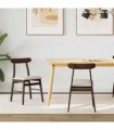 vidaXL Dining Chair 2 pcs Dark Brown and Light Solid Rubber Wood — Colour: Light brown and light