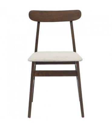 vidaXL Dining Chair 2 pcs Dark Brown and Light Solid Rubber Wood — Colour: Light brown and light