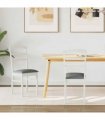 vidaXL Dining Chair 2 pcs White and Grey Solid Rubber Wood — V0672004464