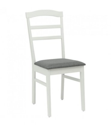 vidaXL Dining Chair 2 pcs White and Grey Solid Rubber Wood — V0672004464