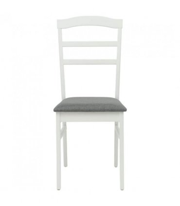 vidaXL Dining Chair 2 pcs White and Grey Solid Rubber Wood — V0672004464
