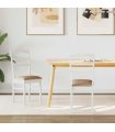 vidaXL Dining Chair 2 pcs White and Brown Solid Rubber Wood — V0672004465