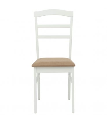 vidaXL Dining Chair 2 pcs White and Brown Solid Rubber Wood — V0672004465