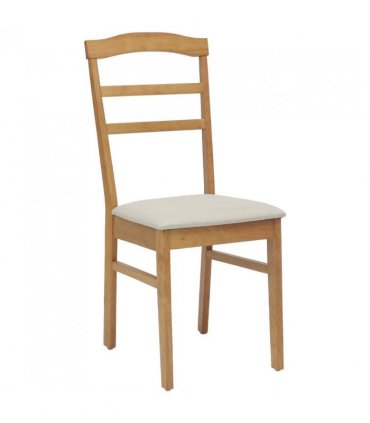 vidaXL Dining Chair 2 pcs Natural and Light Solid Rubber Wood — V0672004466