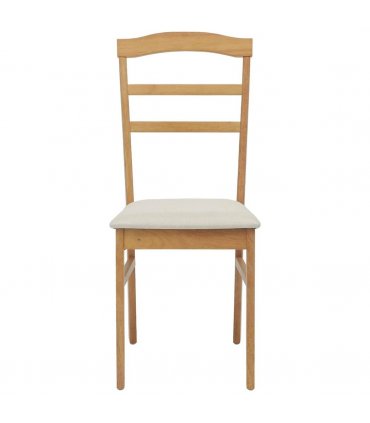 vidaXL Dining Chair 2 pcs Natural and Light Solid Rubber Wood — V0672004466