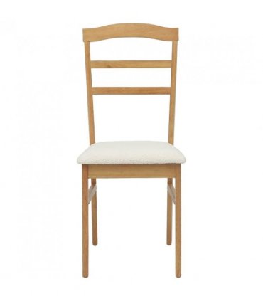 vidaXL Dining Chair 2 pcs Natural and Light Solid Rubber Wood — Colour: Natural and white — V0672004468