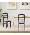 vidaXL Dining Chair 2 pcs Light Brown and Light Solid Rubber Wood