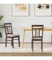 vidaXL Dining Chair 2 pcs Light Brown and Light Solid Rubber Wood — V0672004471