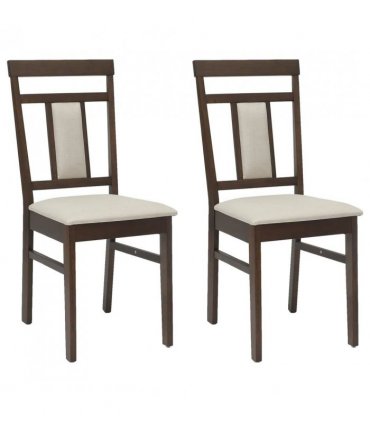 vidaXL Dining Chair 2 pcs Light Brown and Light Solid Rubber Wood — V0672004471