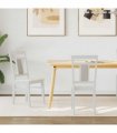 vidaXL Dining Chair 2 pcs White Solid Rubber Wood — V0672004475