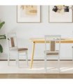 vidaXL Dining Chair 2 pcs White and Brown Solid Rubber Wood — V0672004477
