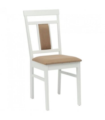 vidaXL Dining Chair 2 pcs White and Brown Solid Rubber Wood — V0672004477