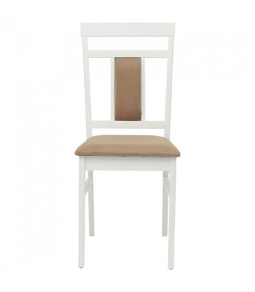 vidaXL Dining Chair 2 pcs White and Brown Solid Rubber Wood — V0672004477