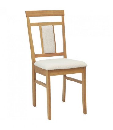 vidaXL Dining Chair 2 pcs Natural and Light Solid Rubber Wood — Colour: Natural and white — V0672004478