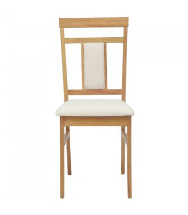 vidaXL Dining Chair 2 pcs Natural and Light Solid Rubber Wood — Colour: Natural and white — V0672004478