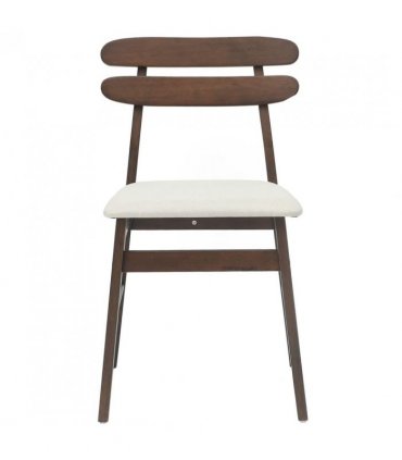 vidaXL Dining Chair 2 pcs Light Brown and Light Solid Rubber Wood — V0672004480