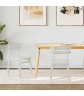 vidaXL Dining Chair 2 pcs White Solid Rubber Wood — V0672004482