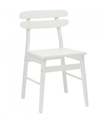 vidaXL Dining Chair 2 pcs White Solid Rubber Wood — V0672004482