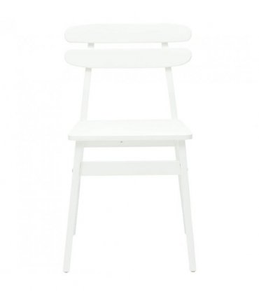 vidaXL Dining Chair 2 pcs White Solid Rubber Wood — V0672004482