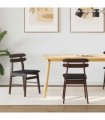 vidaXL Dining Chair 2 pcs Light Brown and Black Solid Rubber Wood — V0672004483