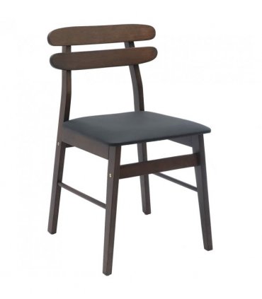 vidaXL Dining Chair 2 pcs Light Brown and Black Solid Rubber Wood — V0672004483