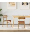 vidaXL Dining Chair 2 pcs Natural Solid Rubber Wood — V0672004484